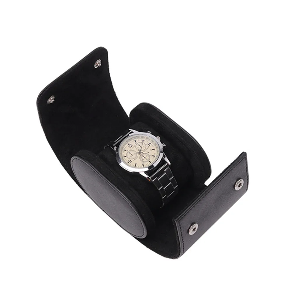 1 Slot Brown/Black Vintage Leather Travel Roll Storage Organizers Watch Portable Case Box