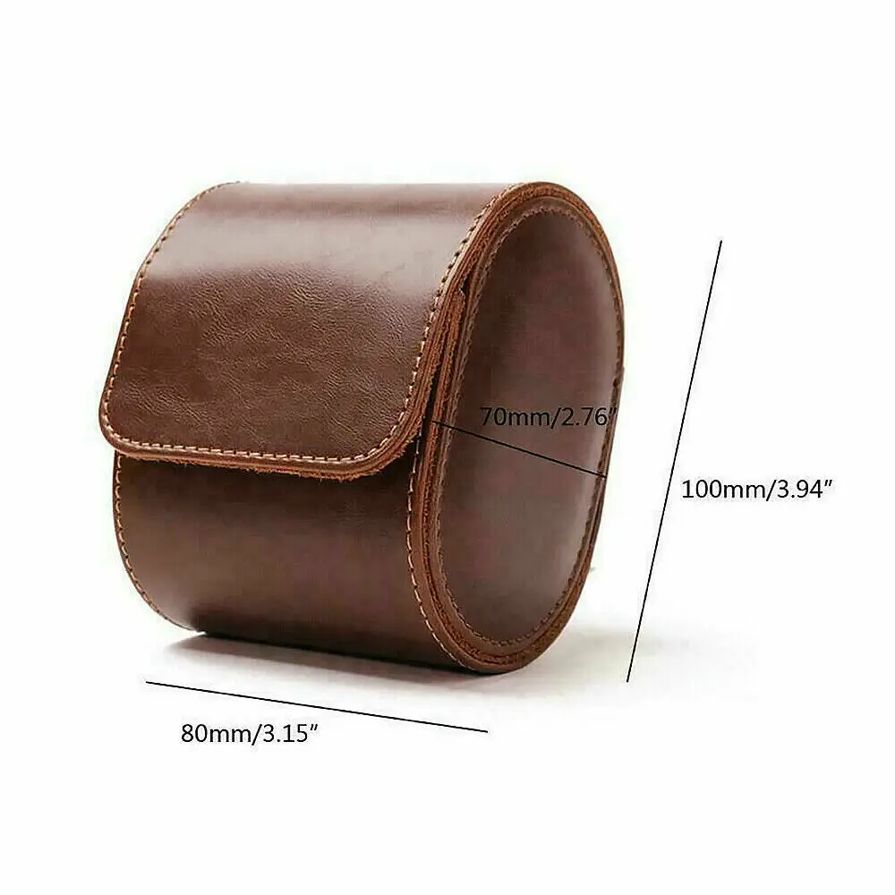 1 Slot Brown/Black Vintage Leather Travel Roll Storage Organizers Watch Portable Case Box
