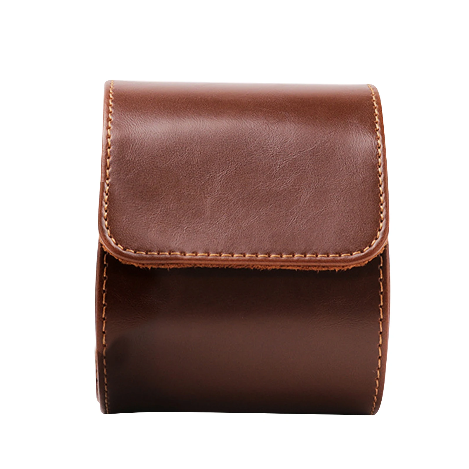 1 Slot Brown/Black Vintage Leather Travel Roll Storage Organizers Watch Portable Case Box