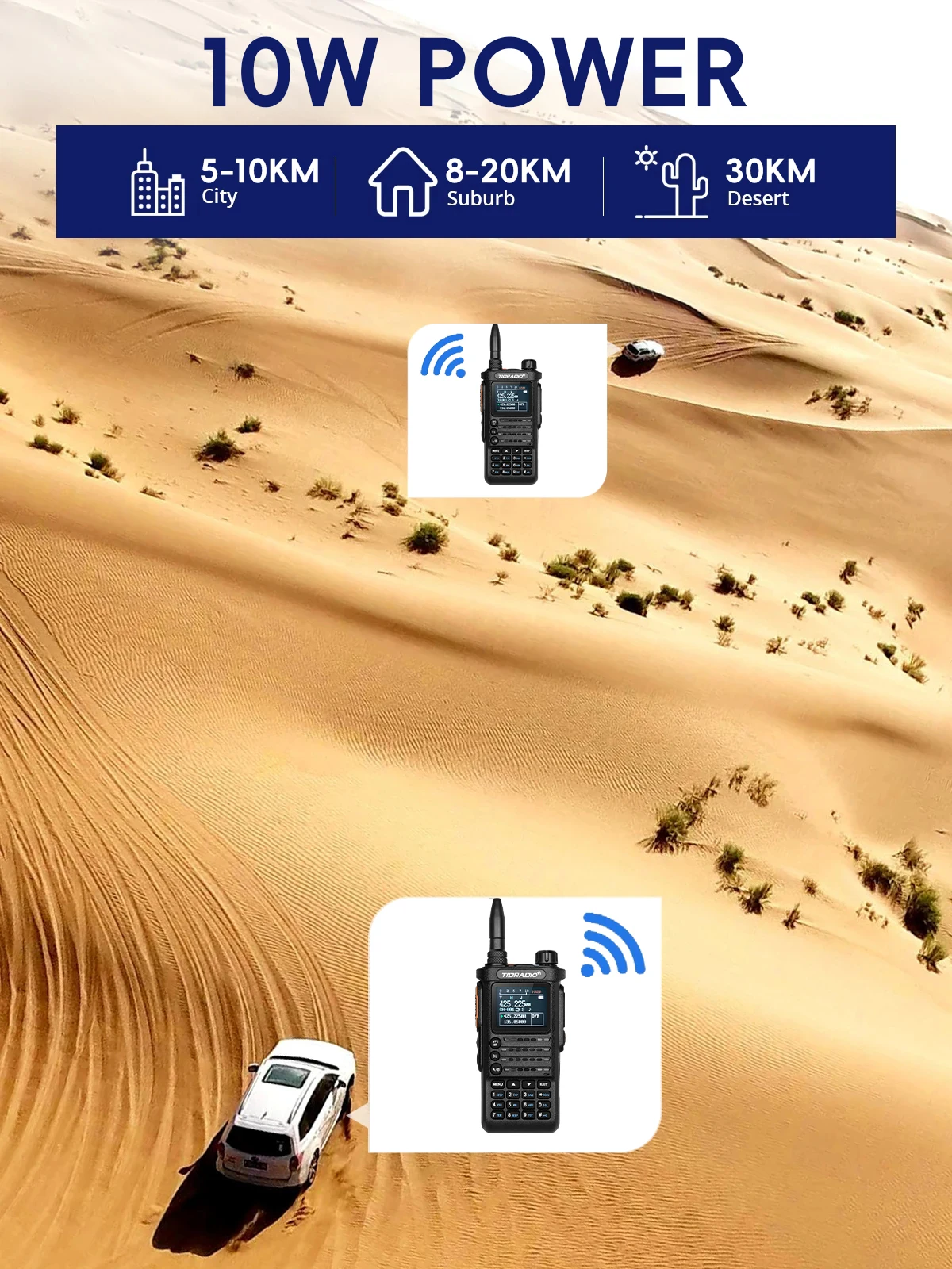 2nd Gen TIDRADIO TD-H8 10W Profession Walkie Talkie Long Range Emergency Radio Portable Two Way Radio Receiver Search Repeaters