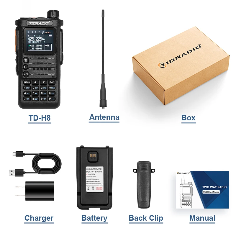 2nd Gen TIDRADIO TD-H8 10W Profession Walkie Talkie Long Range Emergency Radio Portable Two Way Radio Receiver Search Repeaters