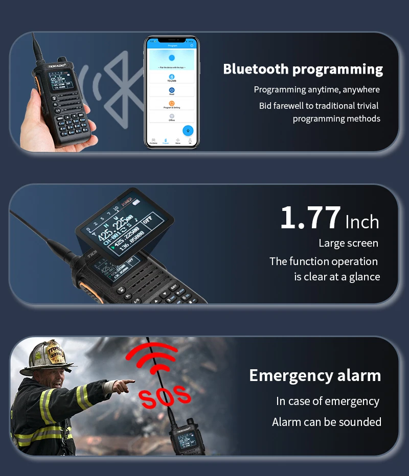 2nd Gen TIDRADIO TD-H8 10W Profession Walkie Talkie Long Range Emergency Radio Portable Two Way Radio Receiver Search Repeaters