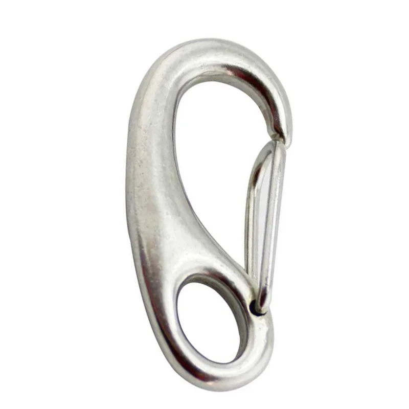 10Pcs Egg Shape Spring Snap Hooks Marine 316 Stainless Steel Multifunctional Hiking Camping Belt Carabiner Quick Release Hook