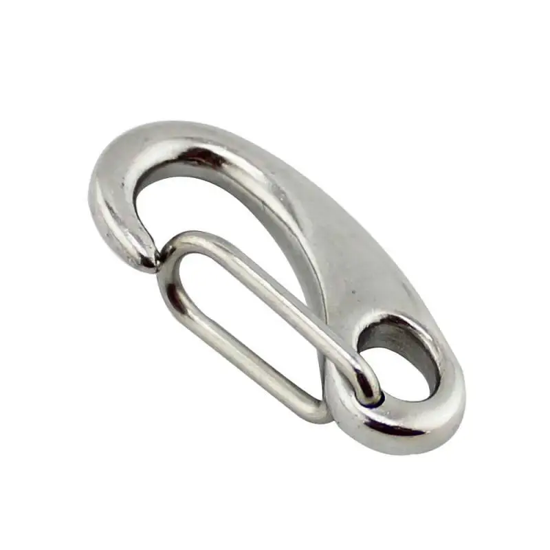 10Pcs Egg Shape Spring Snap Hooks Marine 316 Stainless Steel Multifunctional Hiking Camping Belt Carabiner Quick Release Hook
