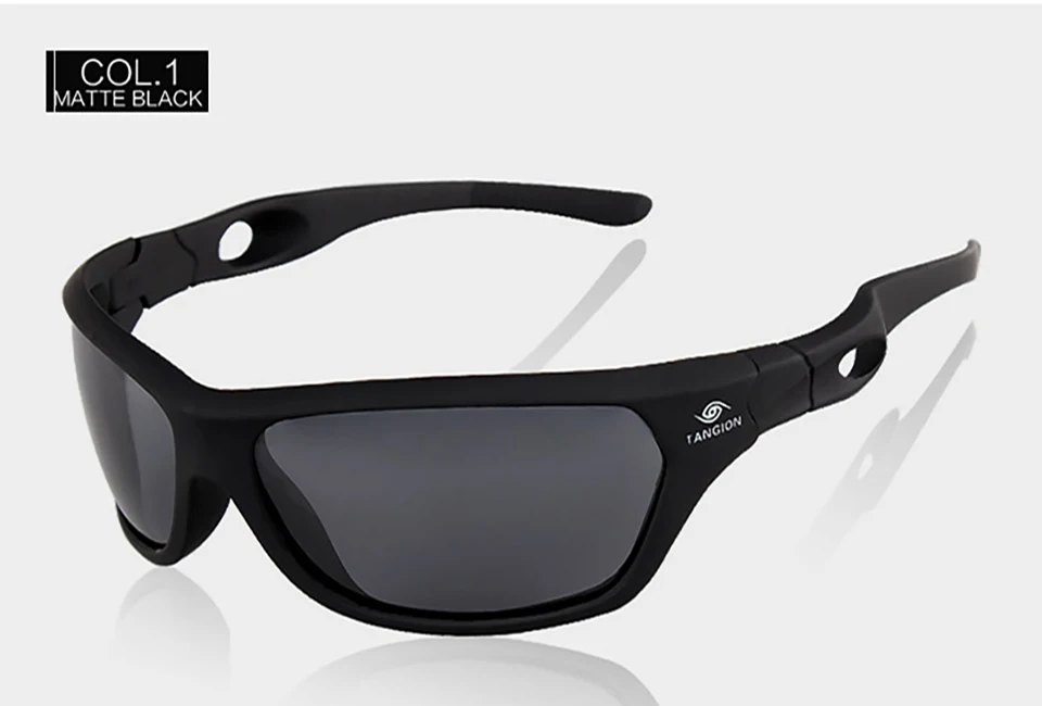 TAGION Sport Glasses Men's Polarized Sunglasses Night Vision Driving Goggles Yellow Lenses Brown Eyewear For Male