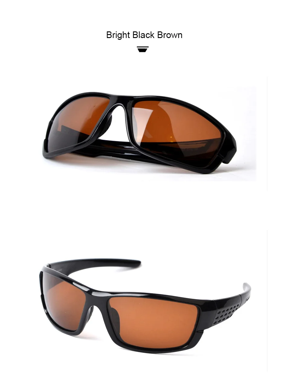 TAGION Sport Glasses Men's Polarized Sunglasses Night Vision Driving Goggles Yellow Lenses Brown Eyewear For Male