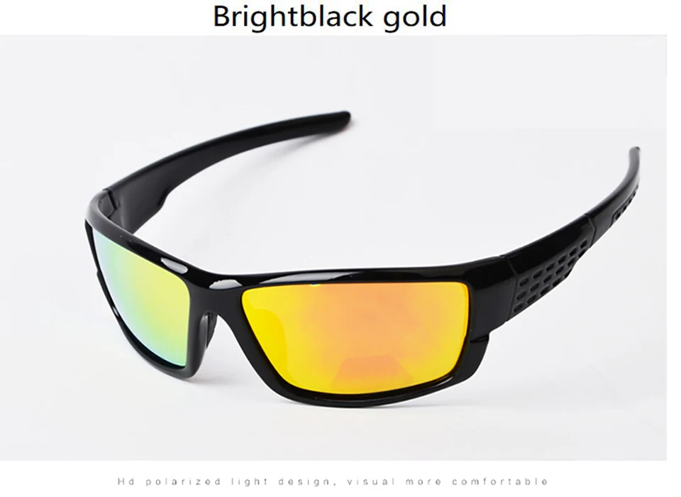 TAGION Sport Glasses Men's Polarized Sunglasses Night Vision Driving Goggles Yellow Lenses Brown Eyewear For Male