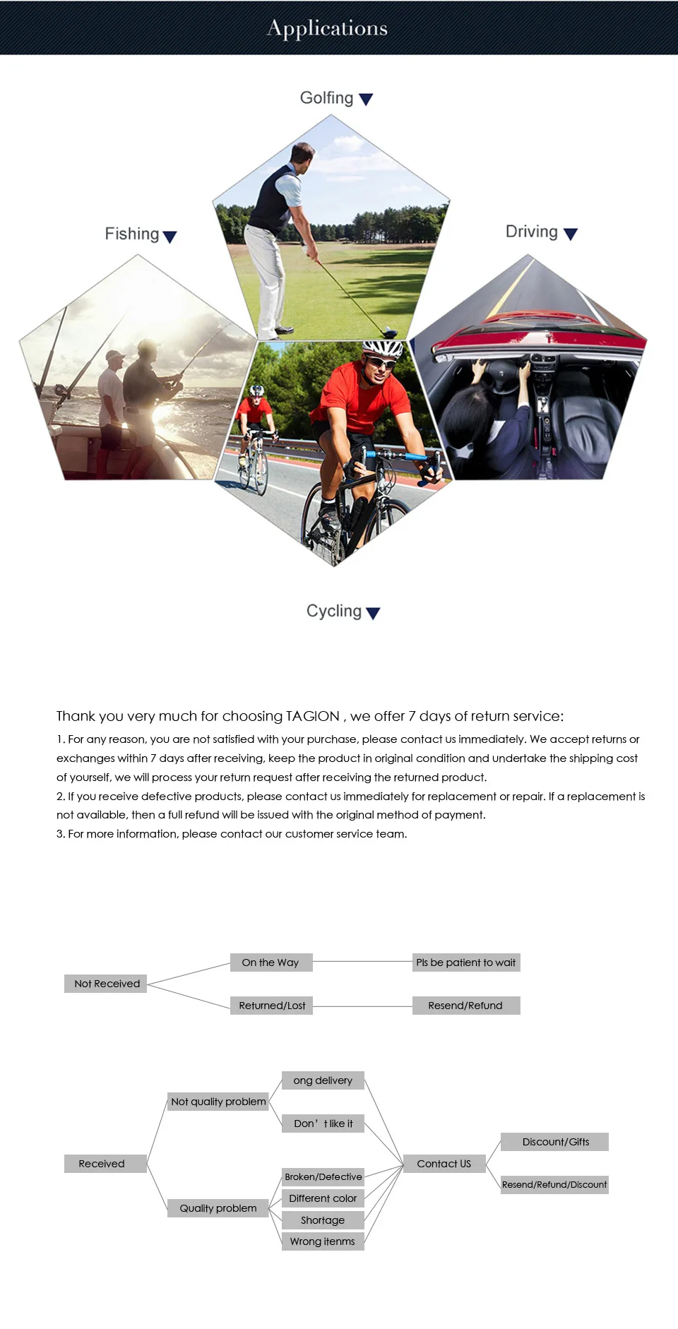 TAGION Sport Glasses Men's Polarized Sunglasses Night Vision Driving Goggles Yellow Lenses Brown Eyewear For Male