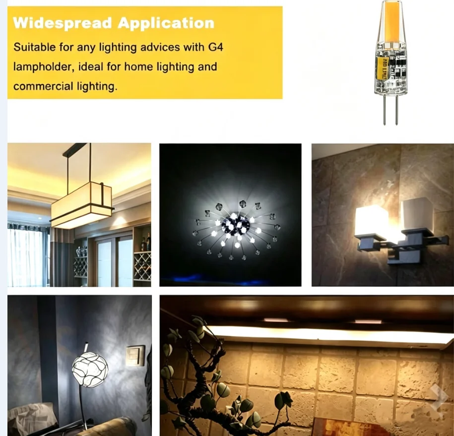 10PCS Dimmable Mini G4 LED COB Lamp 6W Bulb AC DC 12V 220V Candle Lights Replace 30W 40W Halogen for Chandelier Spotlight
