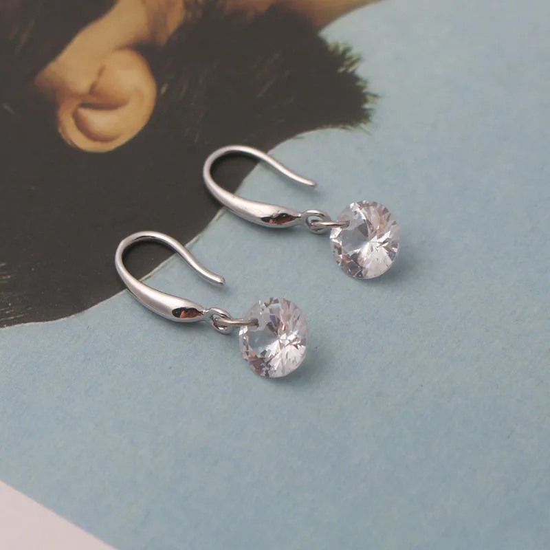 Dangle Drop Earrings Lady Elegant Fashion Noble Zircon Crystal Earring For Women Jewelry Dainty Boucle Mujer Brincos
