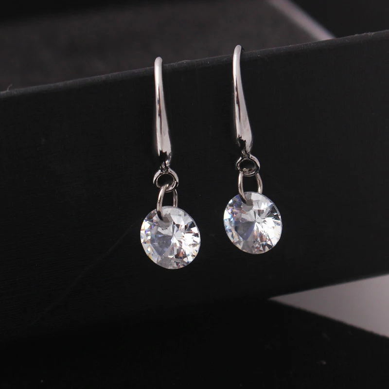 Dangle Drop Earrings Lady Elegant Fashion Noble Zircon Crystal Earring For Women Jewelry Dainty Boucle Mujer Brincos