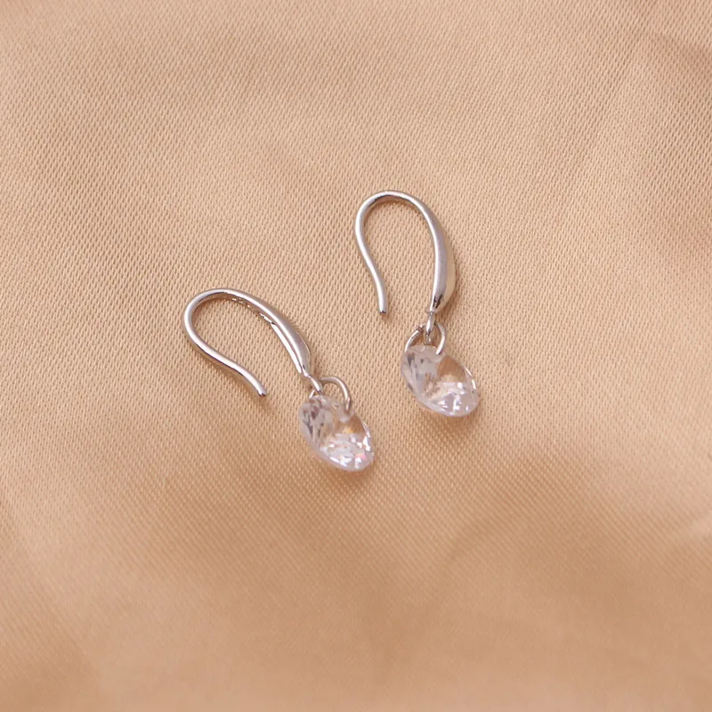 Dangle Drop Earrings Lady Elegant Fashion Noble Zircon Crystal Earring For Women Jewelry Dainty Boucle Mujer Brincos