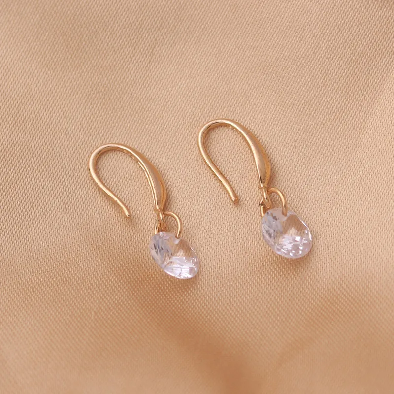 Dangle Drop Earrings Lady Elegant Fashion Noble Zircon Crystal Earring For Women Jewelry Dainty Boucle Mujer Brincos