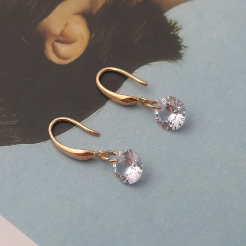 Dangle Drop Earrings Lady Elegant Fashion Noble Zircon Crystal Earring For Women Jewelry Dainty Boucle Mujer Brincos