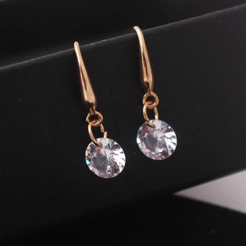 Dangle Drop Earrings Lady Elegant Fashion Noble Zircon Crystal Earring For Women Jewelry Dainty Boucle Mujer Brincos