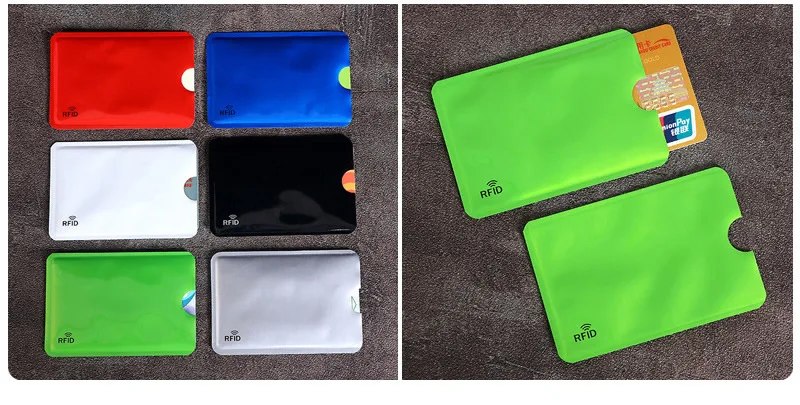 10pcs Anti-Scan Card Sleeve Credit NFC RFID Card Protector Anti-magnetic Aluminum Foil Portable Bank Card Holder