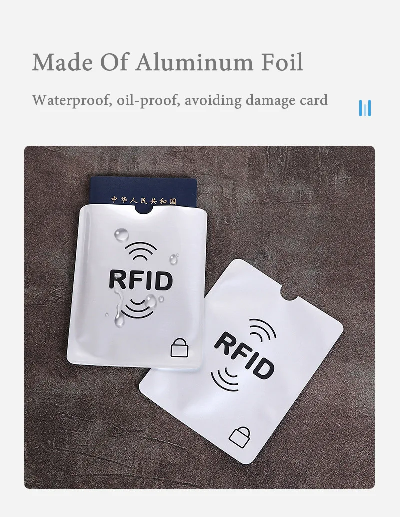 10pcs Anti-Scan Card Sleeve Credit NFC RFID Card Protector Anti-magnetic Aluminum Foil Portable Bank Card Holder