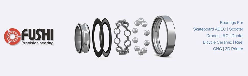 FUSHI F695 2RS Bearing 5*13*4 mm 10Pcs ABEC-7 Flanged Miniature F695 RS Ball Bearings F695RS For VORON Mobius 2/3 2/4 3D Printer