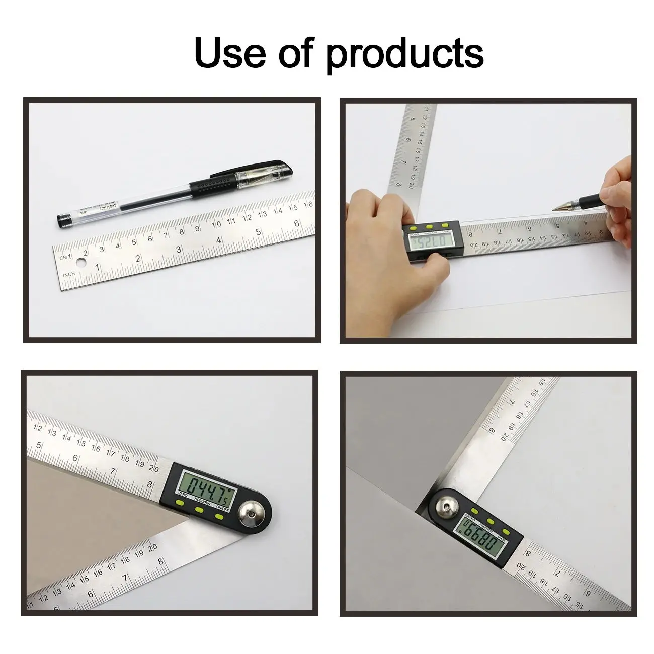 SHANHR 200mm/300 mm Digital Meter Angle Inclinometer Angle Digital Ruler Electron Goniometer Protractor Angle Finder