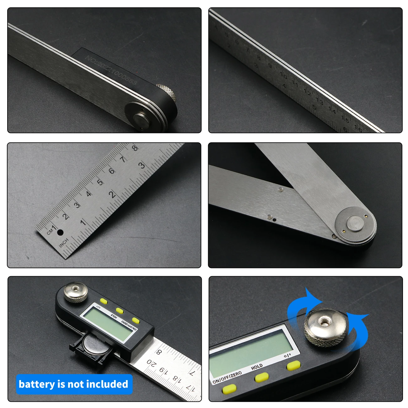 SHANHR 200mm/300 mm Digital Meter Angle Inclinometer Angle Digital Ruler Electron Goniometer Protractor Angle Finder