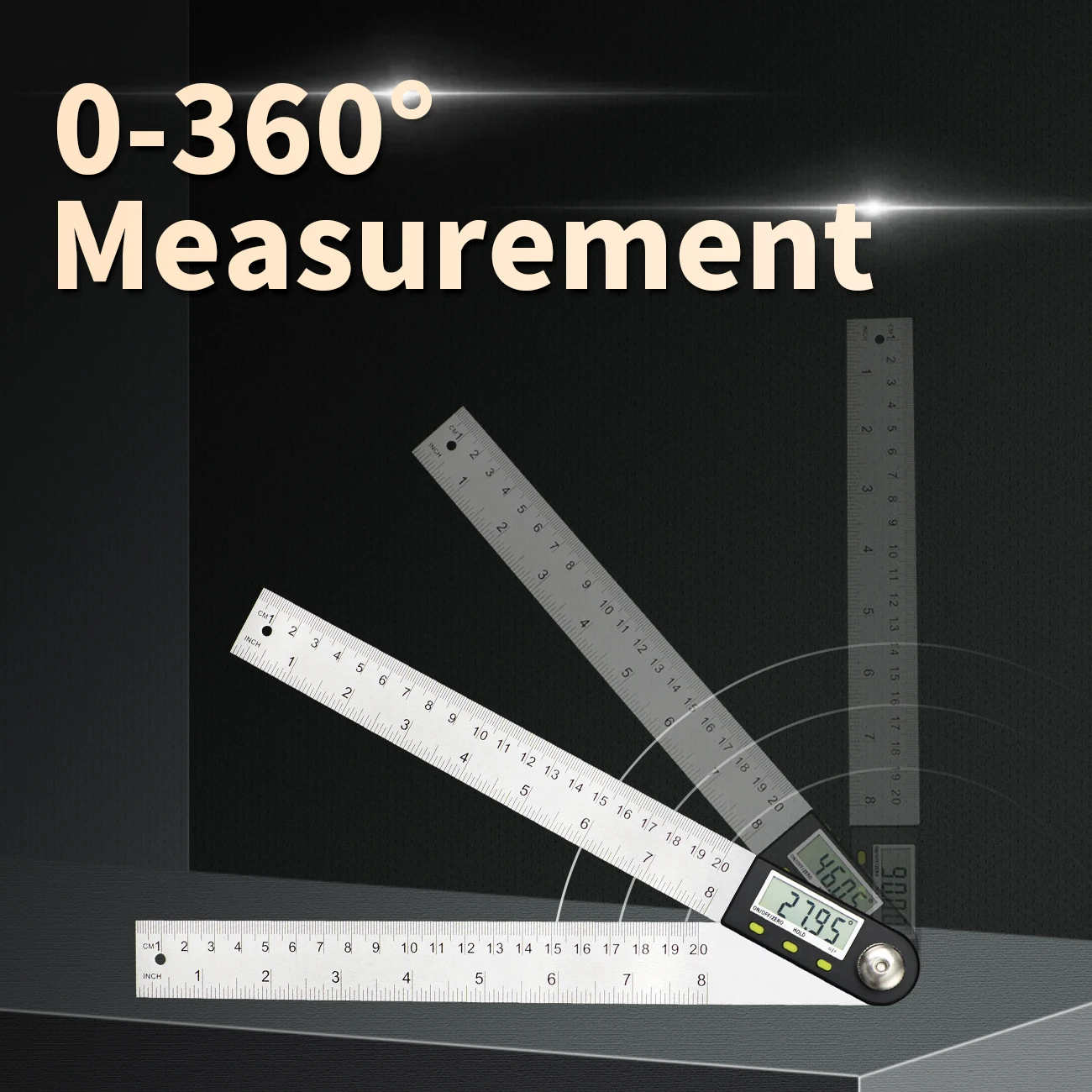 SHANHR 200mm/300 mm Digital Meter Angle Inclinometer Angle Digital Ruler Electron Goniometer Protractor Angle Finder