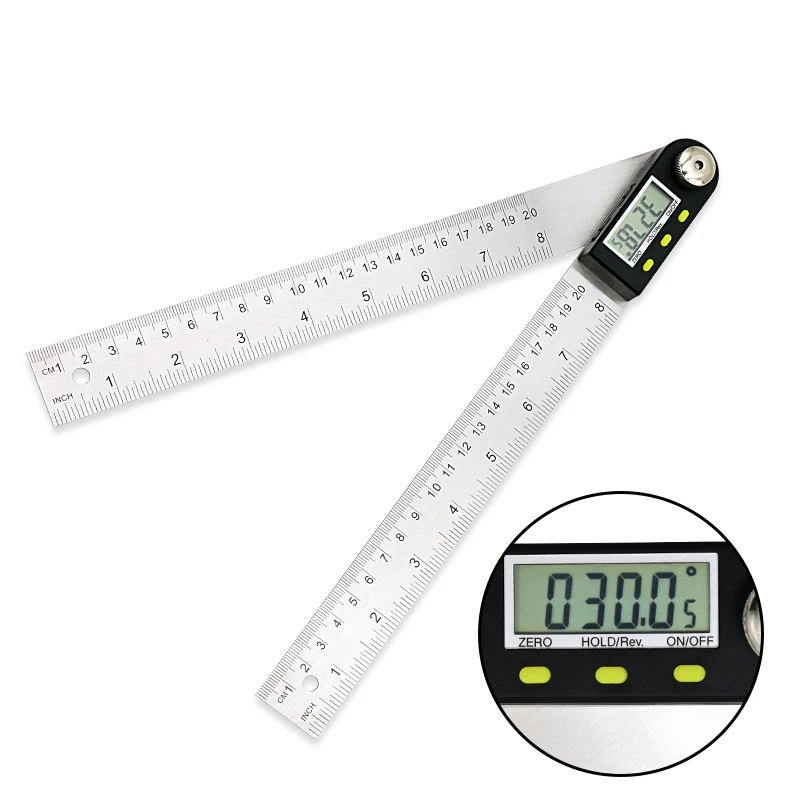SHANHR 200mm/300 mm Digital Meter Angle Inclinometer Angle Digital Ruler Electron Goniometer Protractor Angle Finder