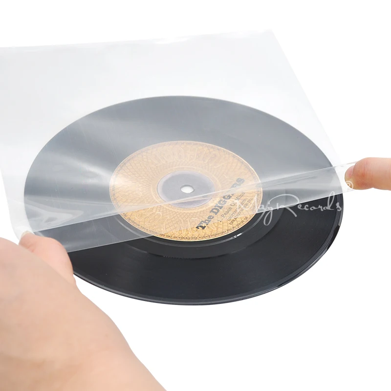 25 Flat Open Top Bag 6.7 Mil EP Strong Cover Plastic Vinyl Record Outer Sleeves for 7 Inch Record Cover 45 RPM