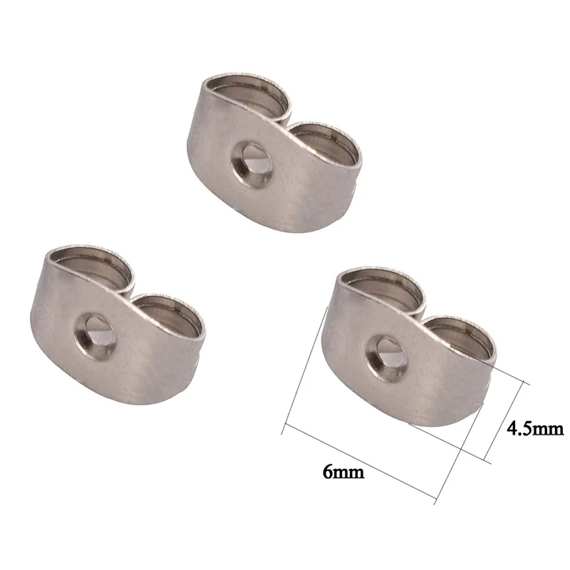 100pcs Gold Color 316L Stainless Steel Earring Studs DIY Ear Blank Post Pins 3-12mm Flat Round Tray Base Ear Jewelry Making DIY