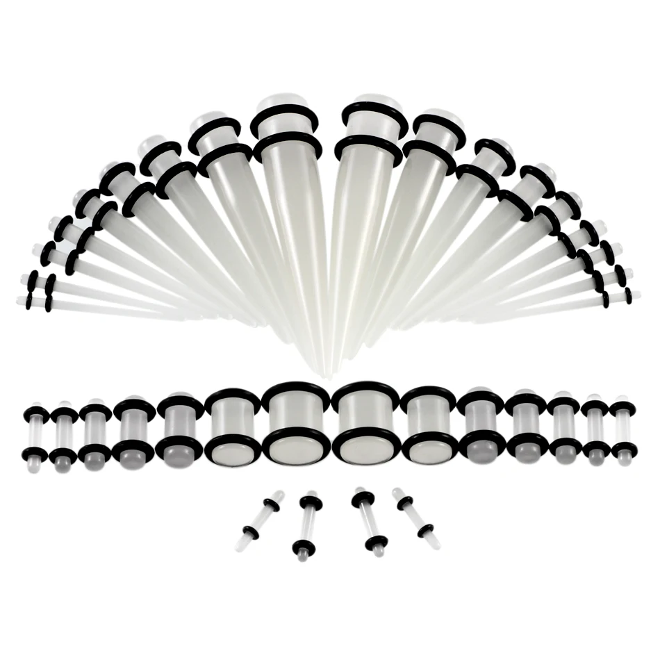 36pcs/lot Acrylic Ear Gauge Taper and Plug Stretching Kits Mixed Color Ear Flesh Tunnel Expansion Body Piercing Jewelry 14G-00G