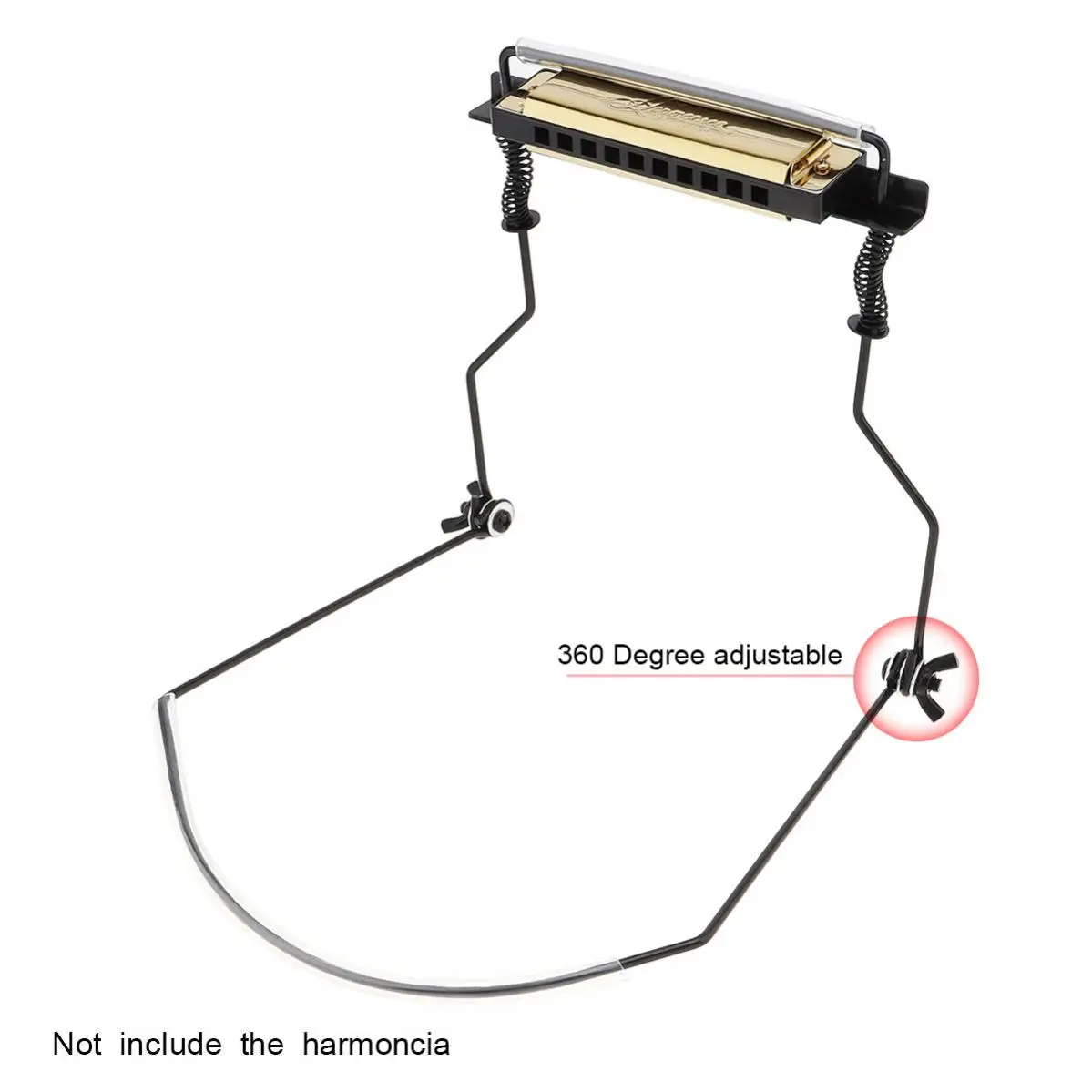 Universal 10 Holes Iron Harmonica Neck Holder Adjustable Mouth Organ Stand Harmonica Harp Rack