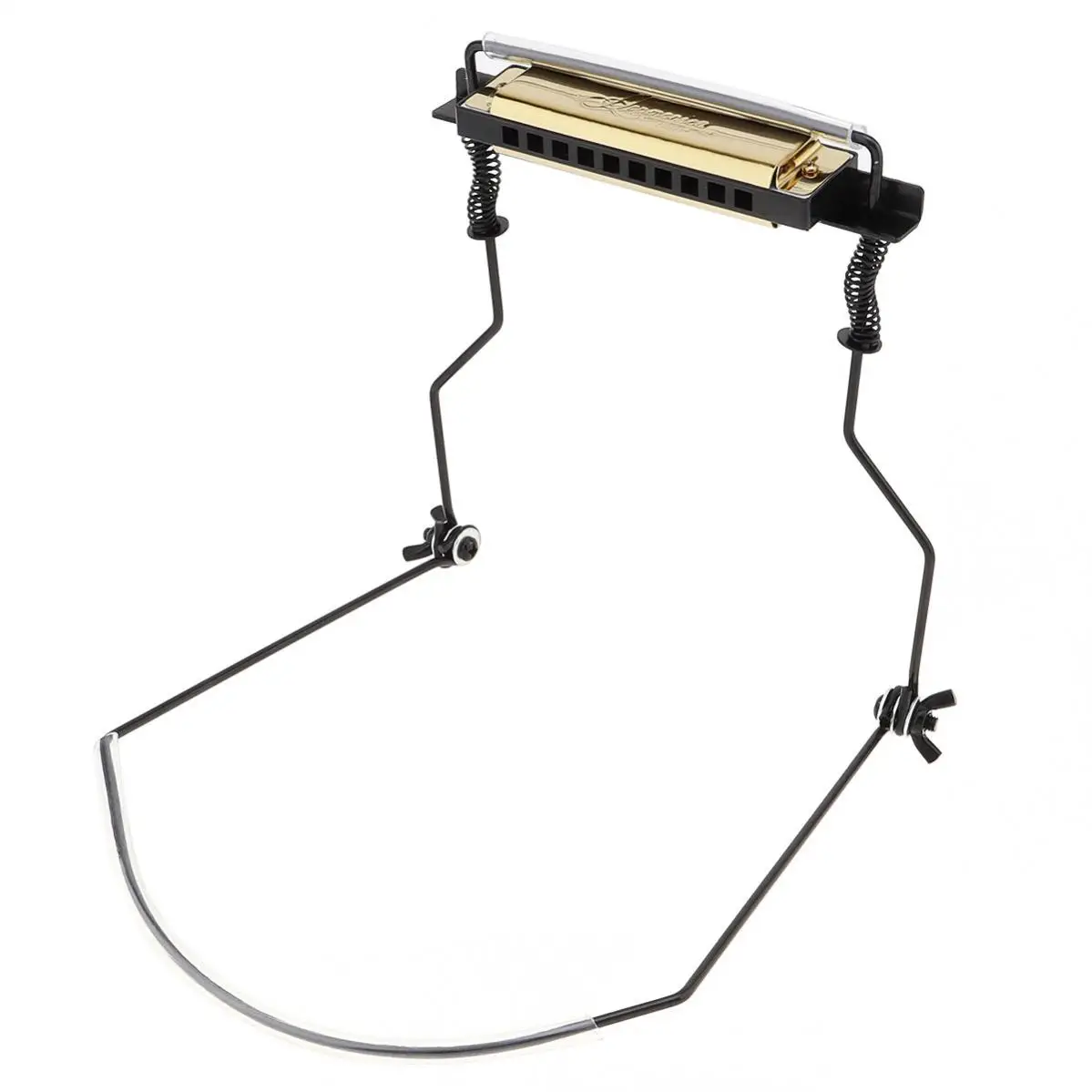 Universal 10 Holes Iron Harmonica Neck Holder Adjustable Mouth Organ Stand Harmonica Harp Rack