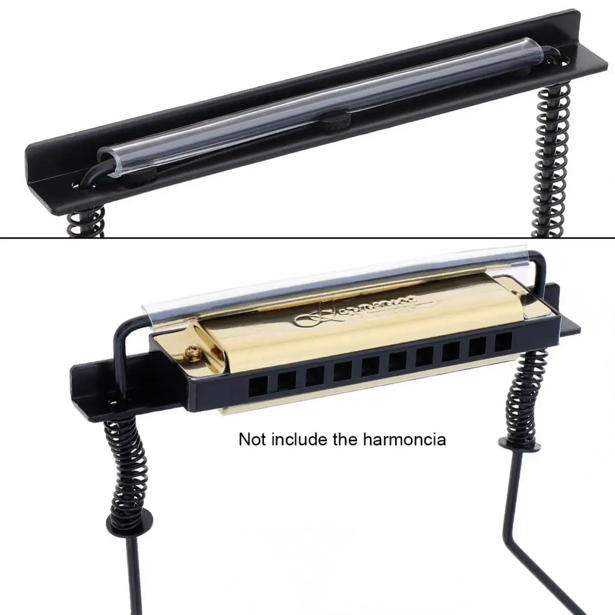 Universal 10 Holes Iron Harmonica Neck Holder Adjustable Mouth Organ Stand Harmonica Harp Rack