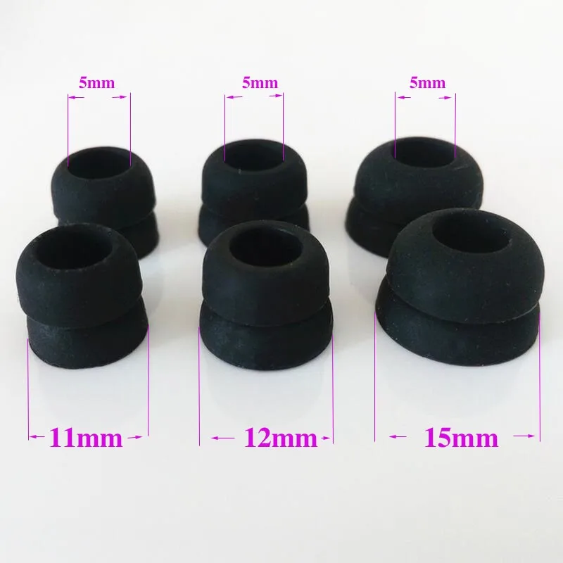 5mm Original Two Layer Silicone In-Ear Earphone Earbuds Ear Pads Covers Eartips Replacement Headphone Earplugs 6pcs/3pairs