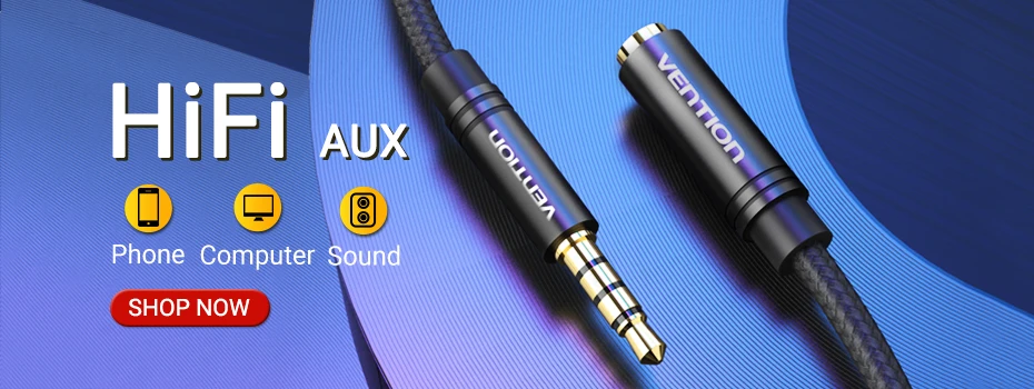 Vention Audio Splitter Cable 3.5mm Male to 2 Female Jack 3.5mm Mic Y Splitter Aux Cable for iPhone Laptop MP3 Headphone Splitter