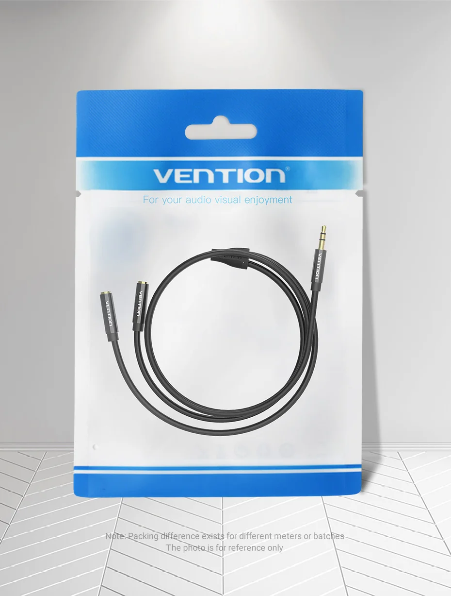 Vention Audio Splitter Cable 3.5mm Male to 2 Female Jack 3.5mm Mic Y Splitter Aux Cable for iPhone Laptop MP3 Headphone Splitter