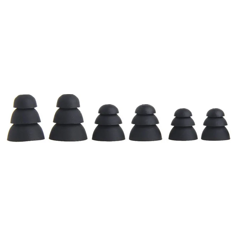 12pcs Silicone In-Ear Earphone Covers Cap Replacement Earbud Bud Tips Earbuds Headphone Ear Tip Three Layer Ear tips