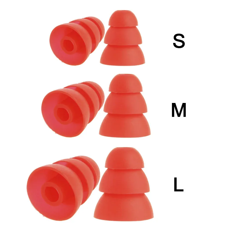 12pcs Silicone In-Ear Earphone Covers Cap Replacement Earbud Bud Tips Earbuds Headphone Ear Tip Three Layer Ear tips