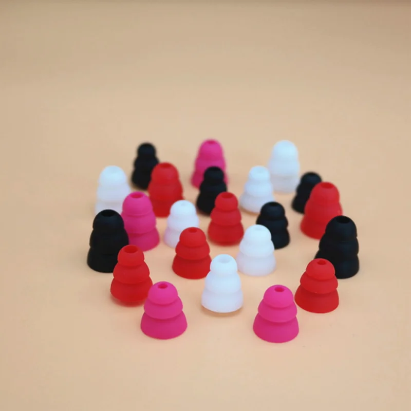 12pcs Silicone In-Ear Earphone Covers Cap Replacement Earbud Bud Tips Earbuds Headphone Ear Tip Three Layer Ear tips