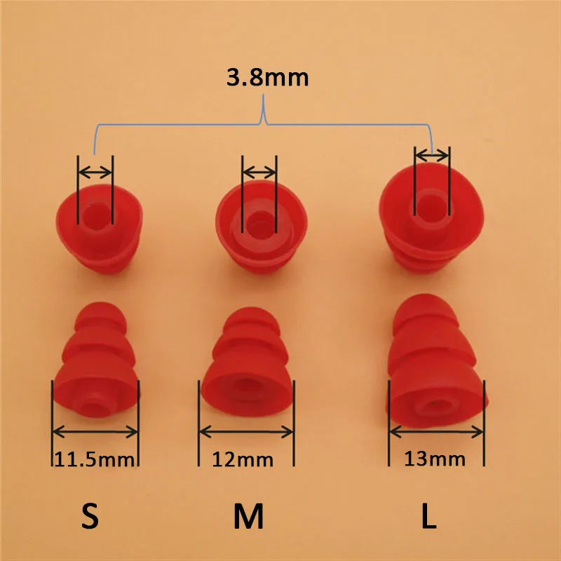 12pcs Silicone In-Ear Earphone Covers Cap Replacement Earbud Bud Tips Earbuds Headphone Ear Tip Three Layer Ear tips
