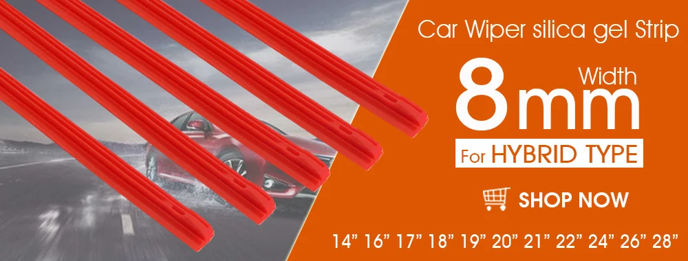 1PCS Windshield Windscreen 8MM 6MM 14"16"17"18"19"20"21"22"24"26"28" Car Wiper Blade Replacement Insert Refill Rubber Strip