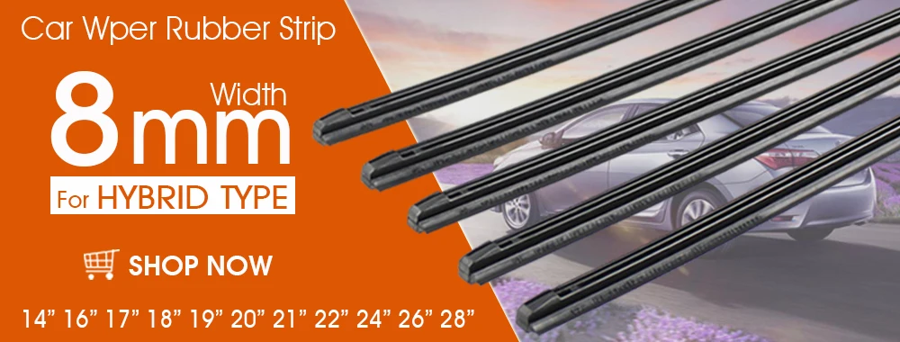 1PCS Windshield Windscreen 8MM 6MM 14"16"17"18"19"20"21"22"24"26"28" Car Wiper Blade Replacement Insert Refill Rubber Strip