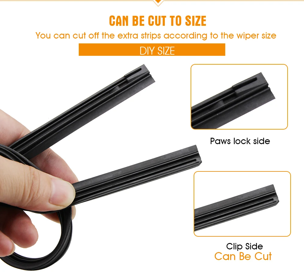 1PCS Windshield Windscreen 8MM 6MM 14"16"17"18"19"20"21"22"24"26"28" Car Wiper Blade Replacement Insert Refill Rubber Strip