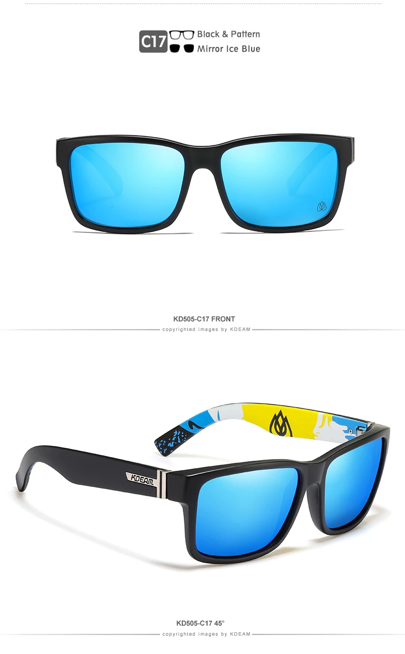 KDEAM Revamp Of Sport Men Sunglasses Polarized Shockingly Colors Sun Glasses Outdoor Driving Photochromic Sunglass With Box