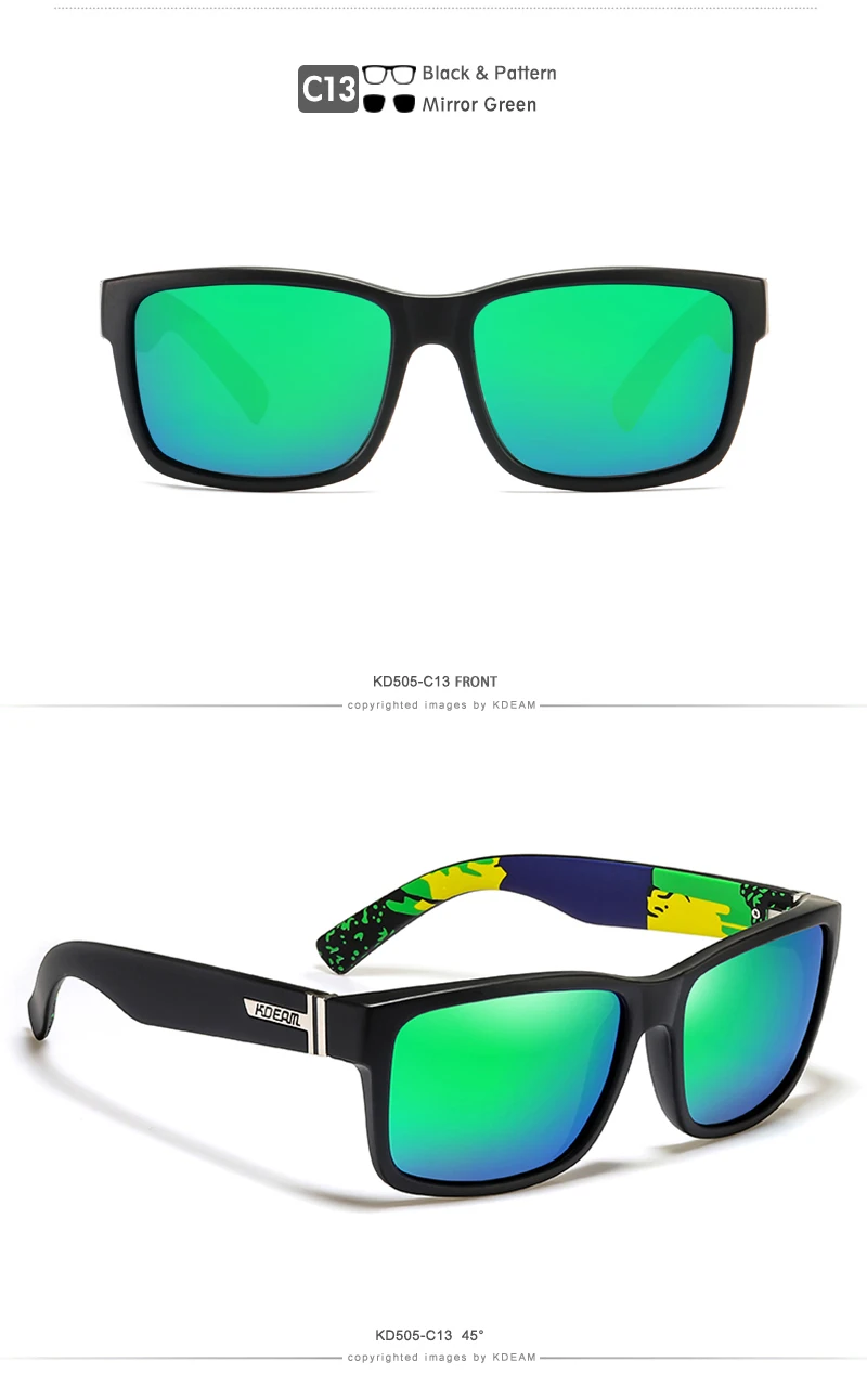 KDEAM Revamp Of Sport Men Sunglasses Polarized Shockingly Colors Sun Glasses Outdoor Driving Photochromic Sunglass With Box
