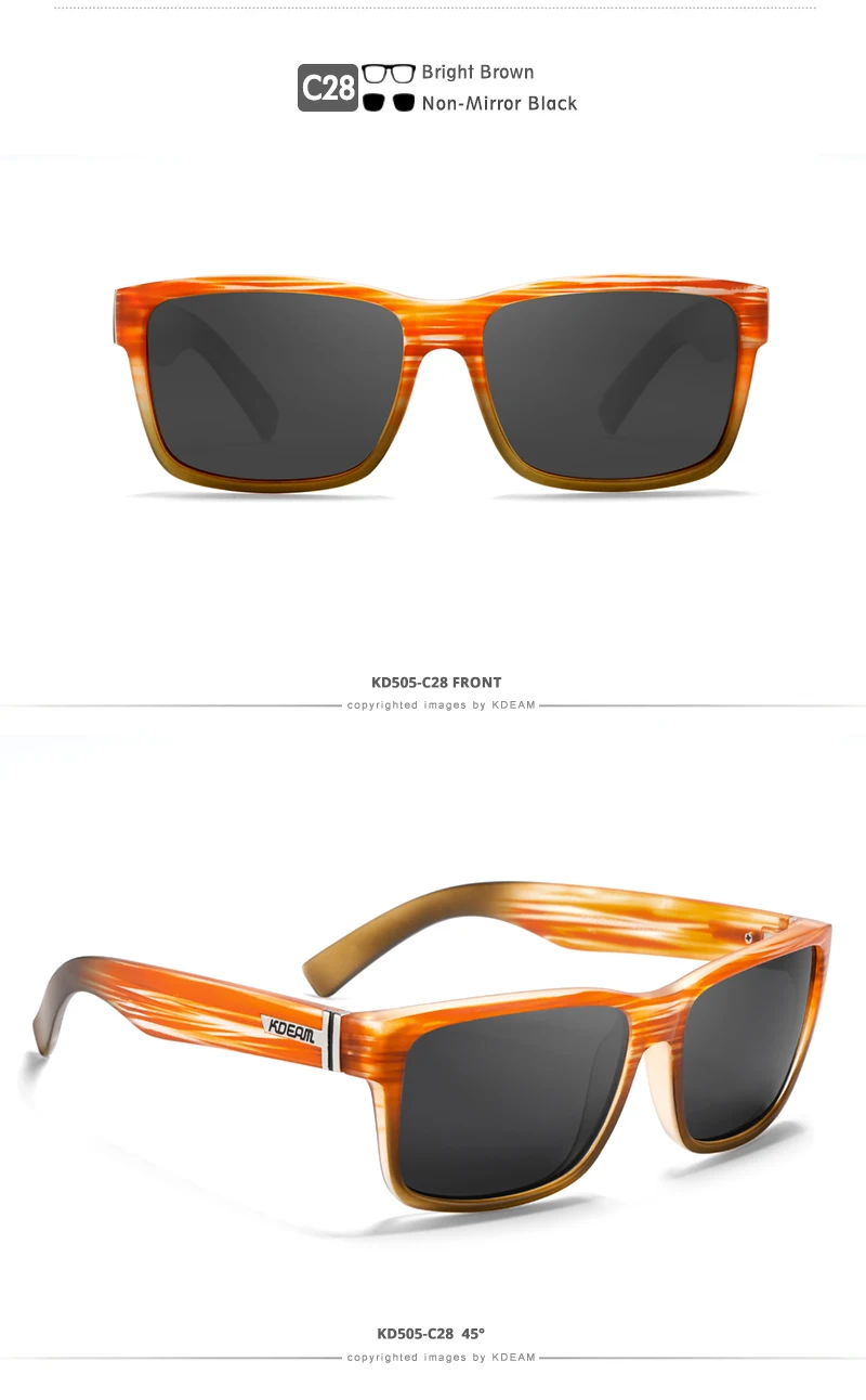 KDEAM Revamp Of Sport Men Sunglasses Polarized Shockingly Colors Sun Glasses Outdoor Driving Photochromic Sunglass With Box