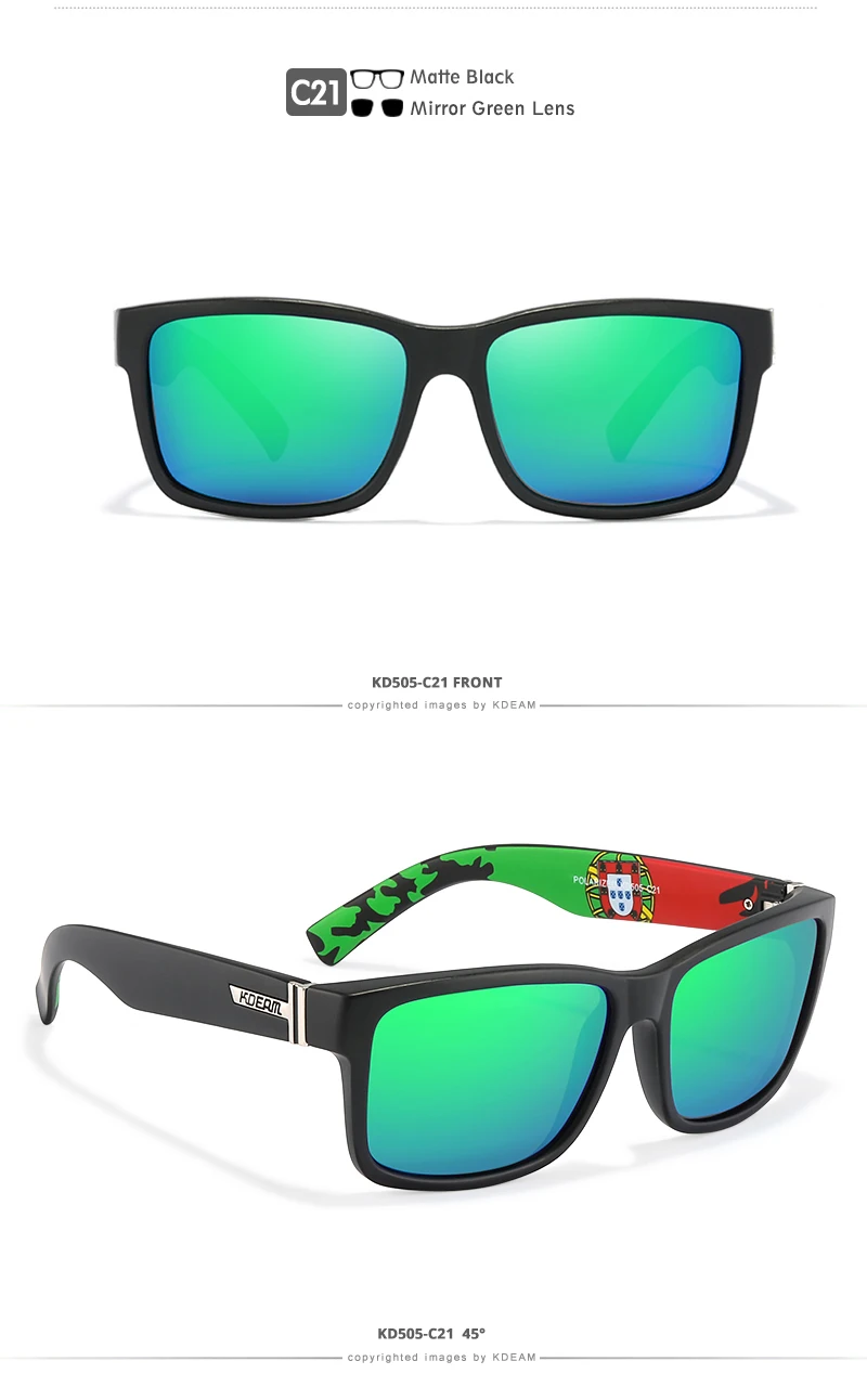 KDEAM Revamp Of Sport Men Sunglasses Polarized Shockingly Colors Sun Glasses Outdoor Driving Photochromic Sunglass With Box
