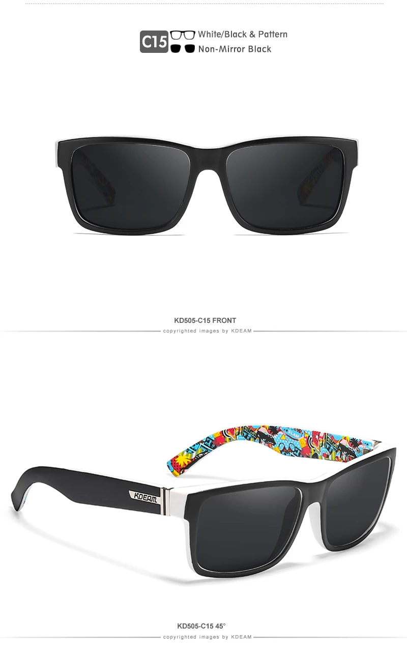 KDEAM Revamp Of Sport Men Sunglasses Polarized Shockingly Colors Sun Glasses Outdoor Driving Photochromic Sunglass With Box