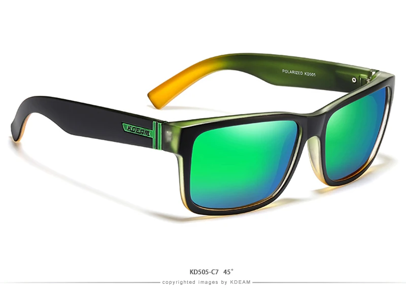 KDEAM Revamp Of Sport Men Sunglasses Polarized Shockingly Colors Sun Glasses Outdoor Driving Photochromic Sunglass With Box