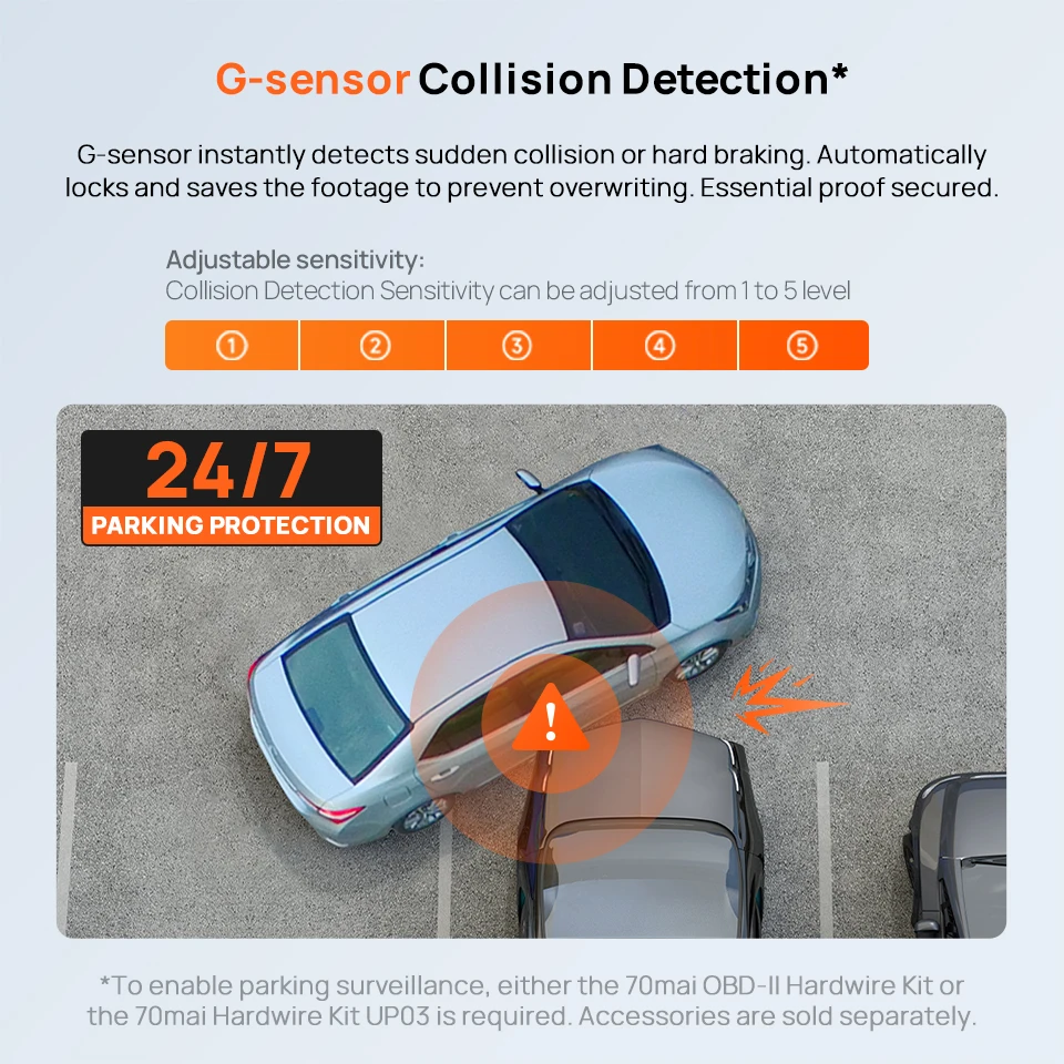 70mai M310 Plus 2K Dash Cam 1440P Image Enhanced Night Vision f/1.55 Aperture 24H Parking Mode Smart Voice Control Car Camera