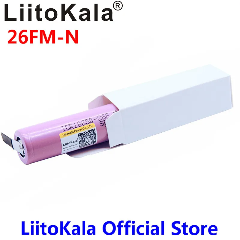 LiitoKala 26F-N 18650 2600mAh battery Rechargeable battery ICR18650-26F 20A discharge Li-ion Battery + DIY Nickel